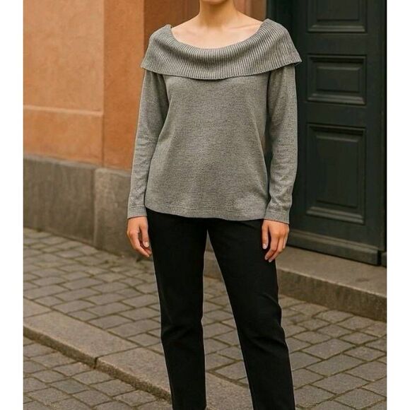 Maurices Womens Grey Sweater Size 3X Cowl Neck Tunic (L) - Picture 1 of 6